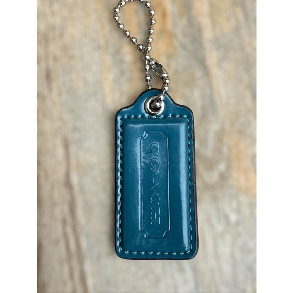 Coach Hangtag Turquoise Blue Purse Charm Replacement Key Chain